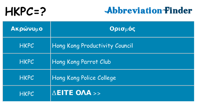 Τι σημαίνει hkpc ηρεμήσει
