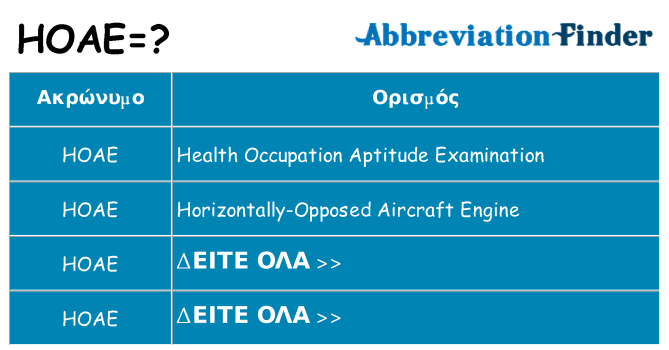 Τι σημαίνει hoae ηρεμήσει