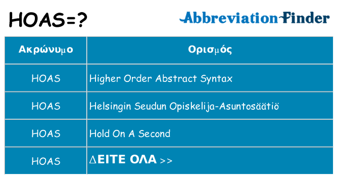 Τι σημαίνει hoas ηρεμήσει