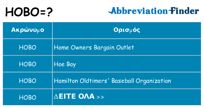 Τι σημαίνει hobo ηρεμήσει