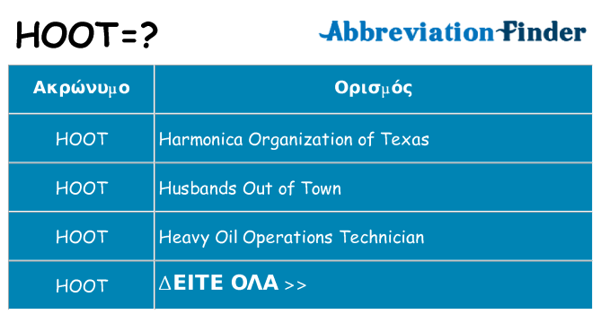 Τι σημαίνει hoot ηρεμήσει