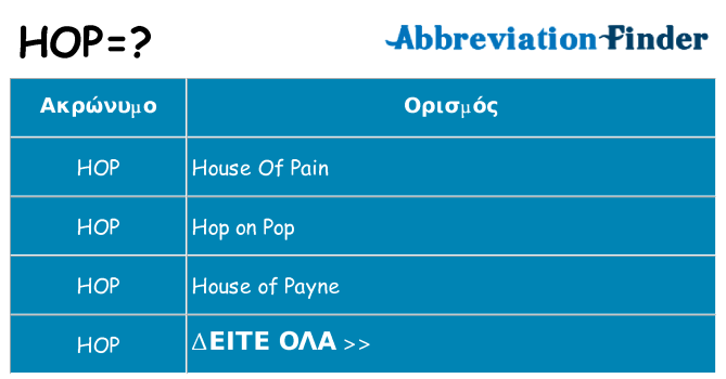 Τι σημαίνει hop ηρεμήσει