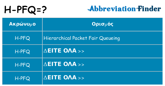 Τι σημαίνει h-pfq ηρεμήσει