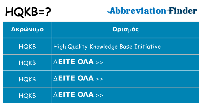 Τι σημαίνει hqkb ηρεμήσει