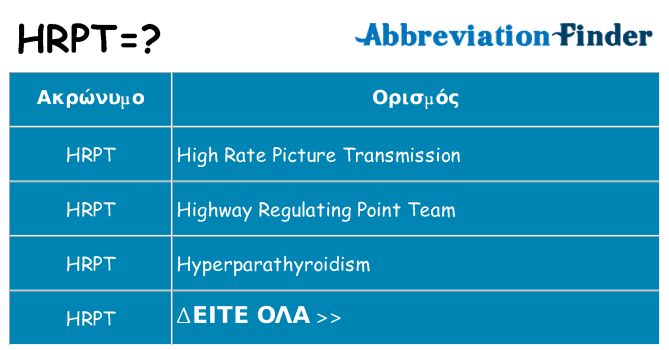 Τι σημαίνει hrpt ηρεμήσει