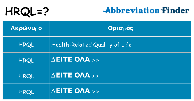 Τι σημαίνει hrql ηρεμήσει