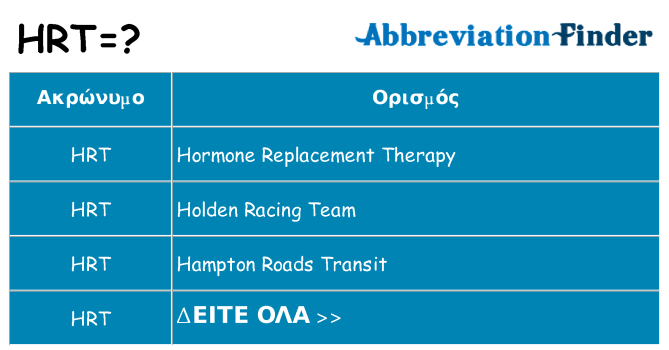 Τι σημαίνει hrt ηρεμήσει