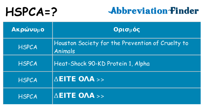 Τι σημαίνει hspca ηρεμήσει