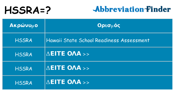 Τι σημαίνει hssra ηρεμήσει