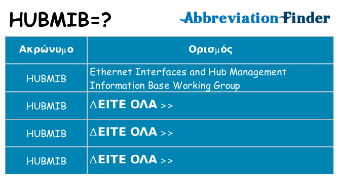 Τι σημαίνει hubmib ηρεμήσει