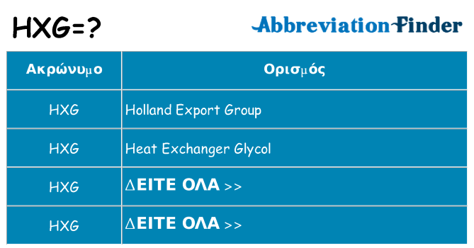 Τι σημαίνει hxg ηρεμήσει