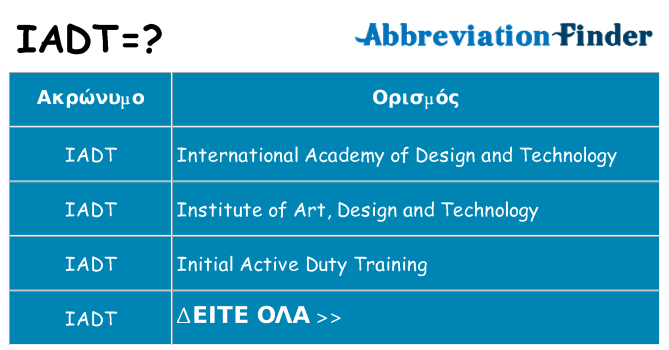 Τι σημαίνει iadt ηρεμήσει