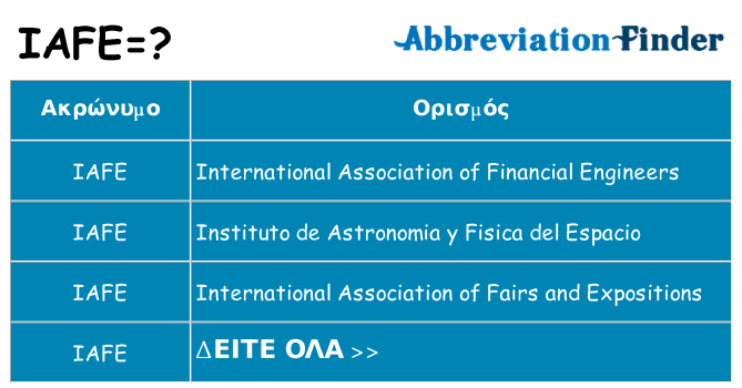 Τι σημαίνει iafe ηρεμήσει