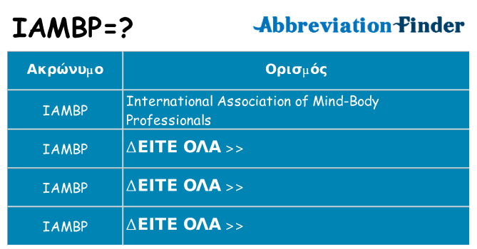 Τι σημαίνει iambp ηρεμήσει