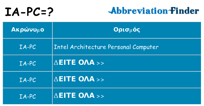 Τι σημαίνει ia-pc ηρεμήσει