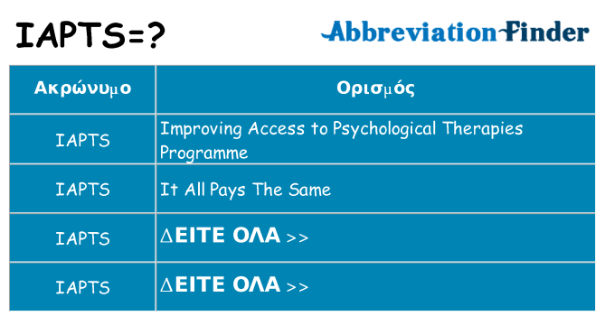 Τι σημαίνει iapts ηρεμήσει