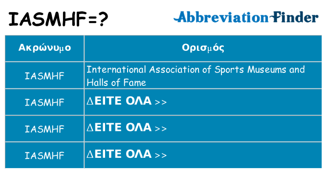 Τι σημαίνει iasmhf ηρεμήσει