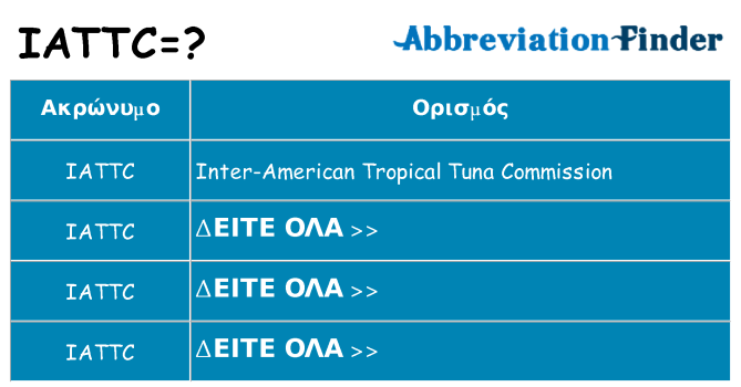 Τι σημαίνει iattc ηρεμήσει
