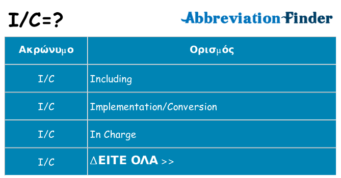 Τι σημαίνει ic ηρεμήσει