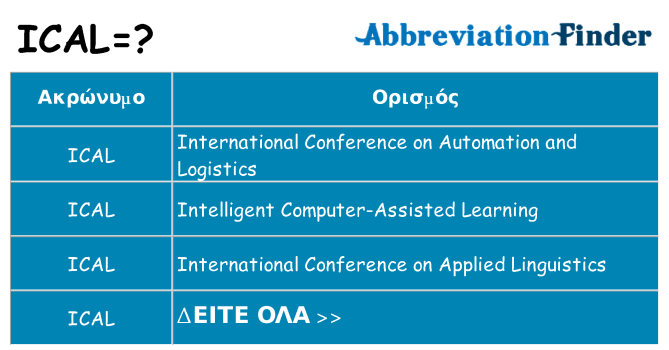 Τι σημαίνει ical ηρεμήσει