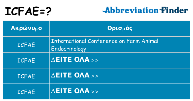 Τι σημαίνει icfae ηρεμήσει