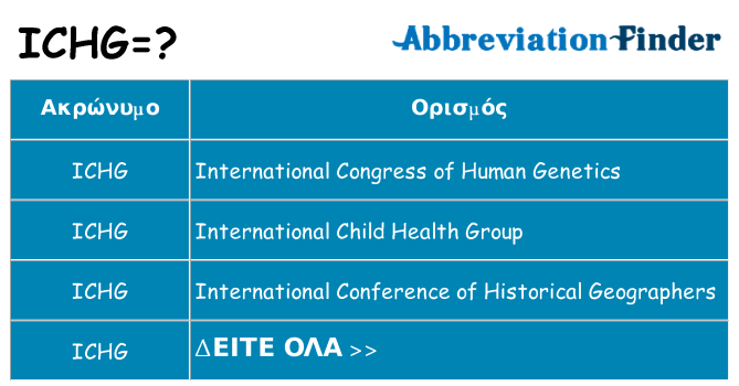 Τι σημαίνει ichg ηρεμήσει