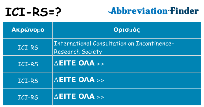 Τι σημαίνει ici-rs ηρεμήσει