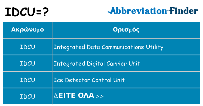 Τι σημαίνει idcu ηρεμήσει