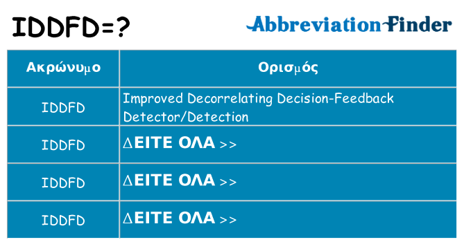 Τι σημαίνει iddfd ηρεμήσει