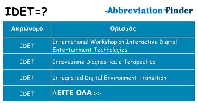 Τι σημαίνει idet ηρεμήσει