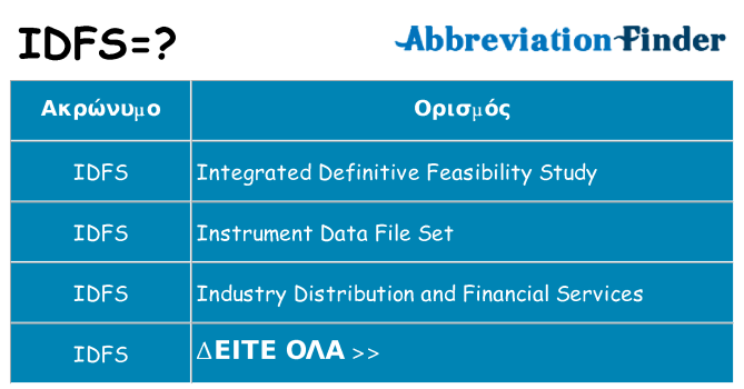 Τι σημαίνει idfs ηρεμήσει