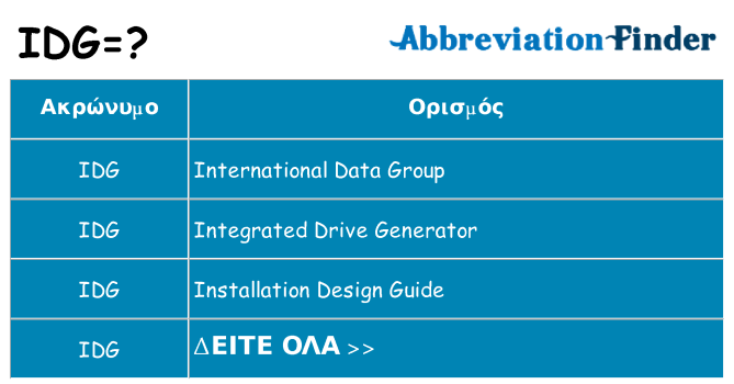 Τι σημαίνει idg ηρεμήσει