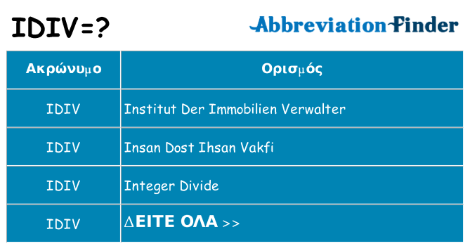 Τι σημαίνει idiv ηρεμήσει