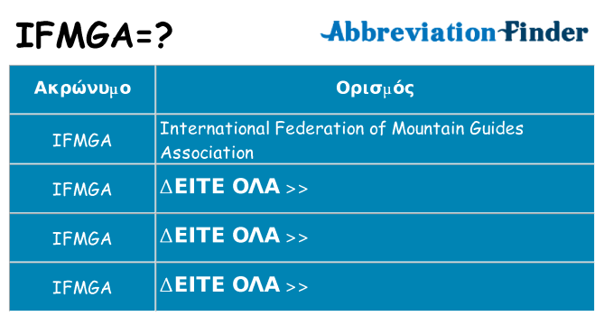 Τι σημαίνει ifmga ηρεμήσει