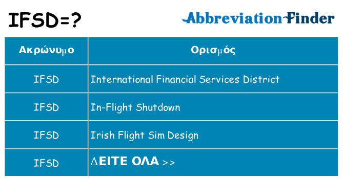 Τι σημαίνει ifsd ηρεμήσει