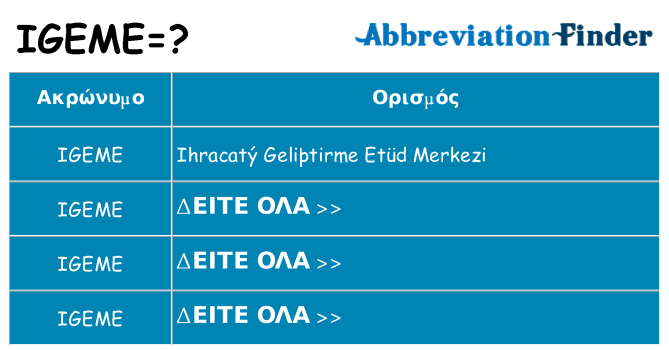 Τι σημαίνει igeme ηρεμήσει