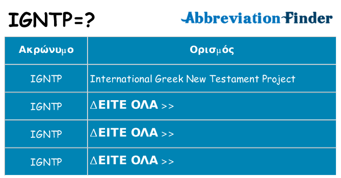 Τι σημαίνει igntp ηρεμήσει