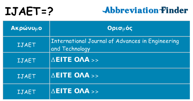 Τι σημαίνει ijaet ηρεμήσει