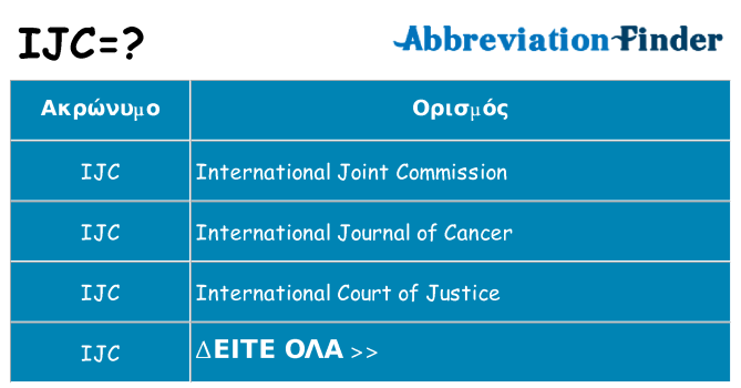 Τι σημαίνει ijc ηρεμήσει