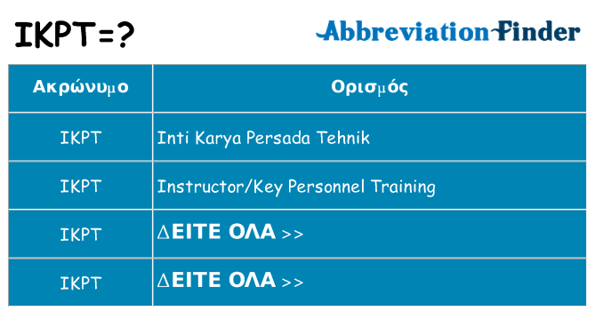 Τι σημαίνει ikpt ηρεμήσει