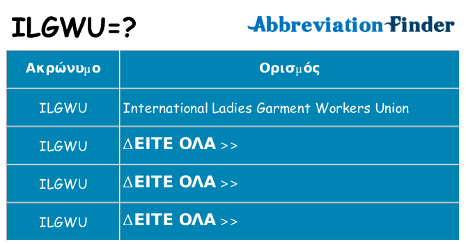 Τι σημαίνει ilgwu ηρεμήσει