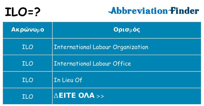 Τι σημαίνει ilo ηρεμήσει