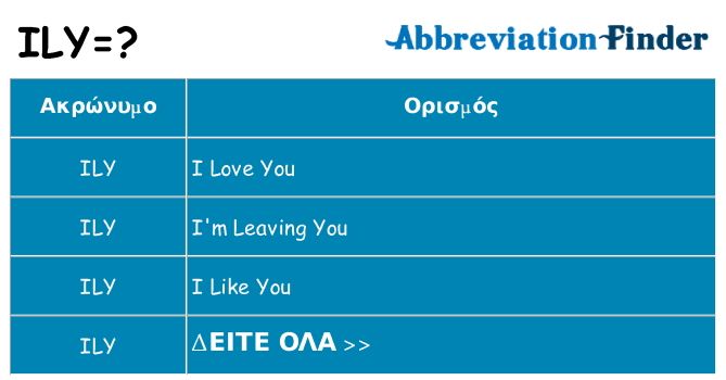 Τι σημαίνει ily ηρεμήσει