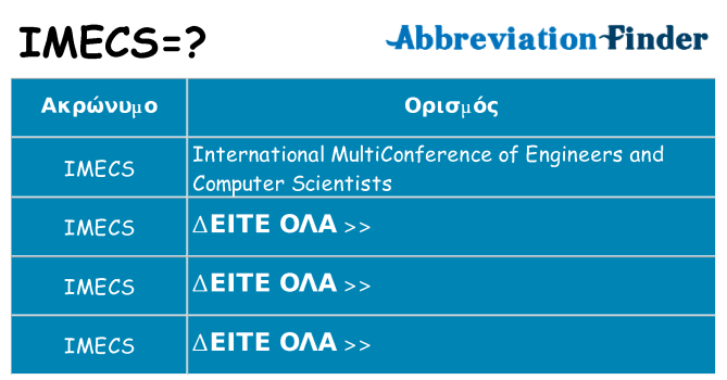 Τι σημαίνει imecs ηρεμήσει