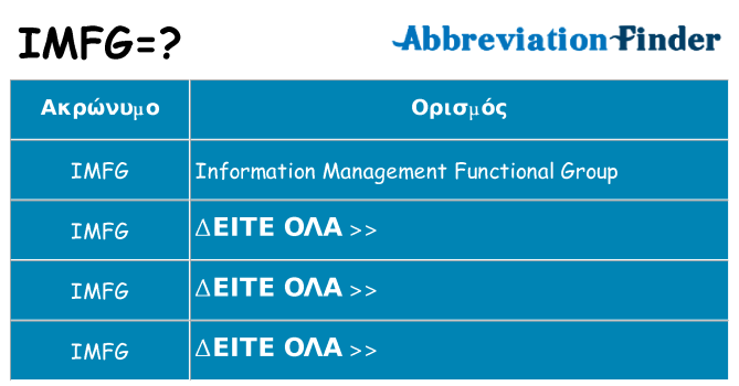 Τι σημαίνει imfg ηρεμήσει