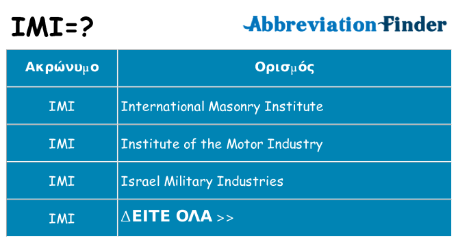 Τι σημαίνει imi ηρεμήσει