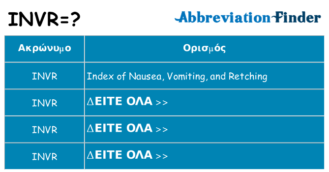 Τι σημαίνει invr ηρεμήσει