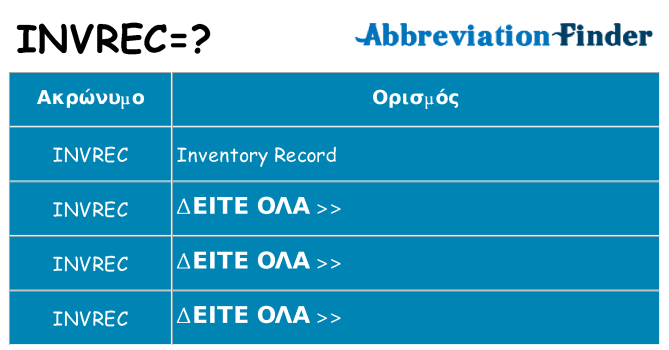 Τι σημαίνει invrec ηρεμήσει
