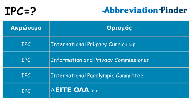 Τι σημαίνει ipc ηρεμήσει