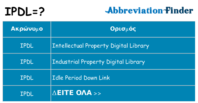 Τι σημαίνει ipdl ηρεμήσει